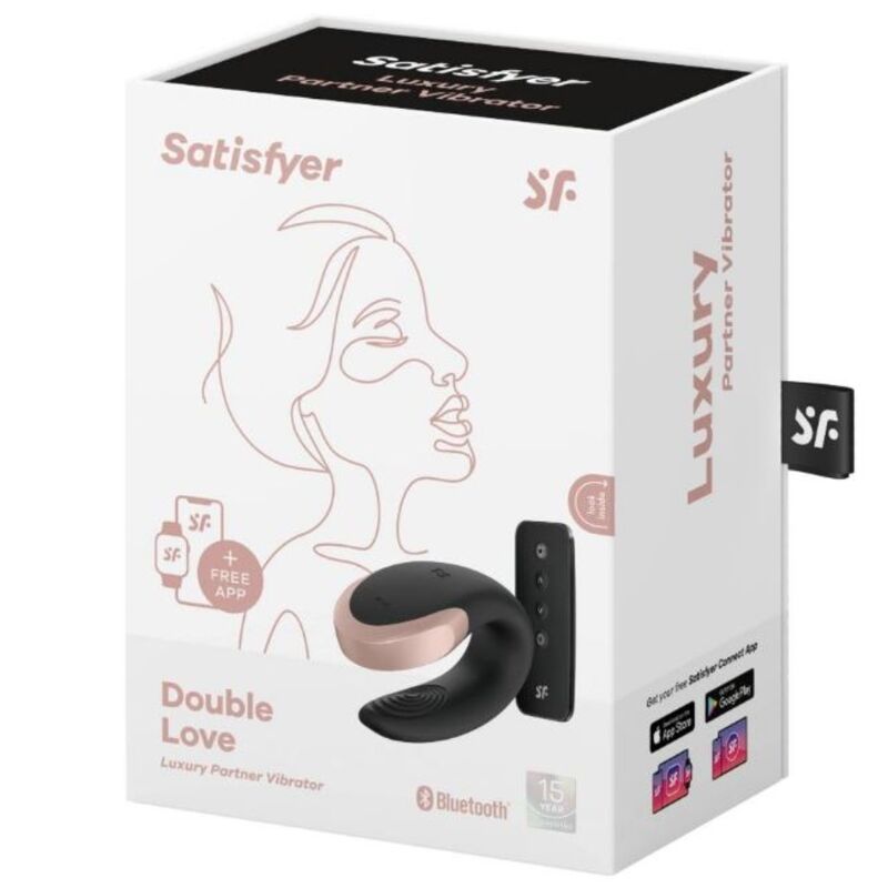 SATISFYER - DOUBLE LOVE LUKSUZNI VIBRATOR BLACK -APP