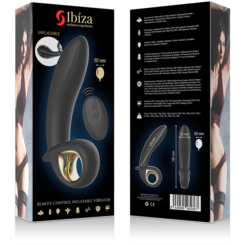 IBIZA - MOĆAN NAPUHAVNI ANALNI/VAGINALNI VIBRATOR S DALJINSKIM UPRAVLJAČEM