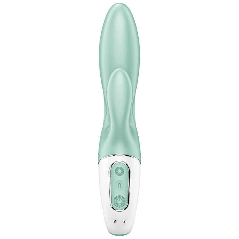 SATISFYER - AIR PUMP BUNNY 5+ INFLATABLE RABBIT & G-SPOT VIBRATOR APP GREEN