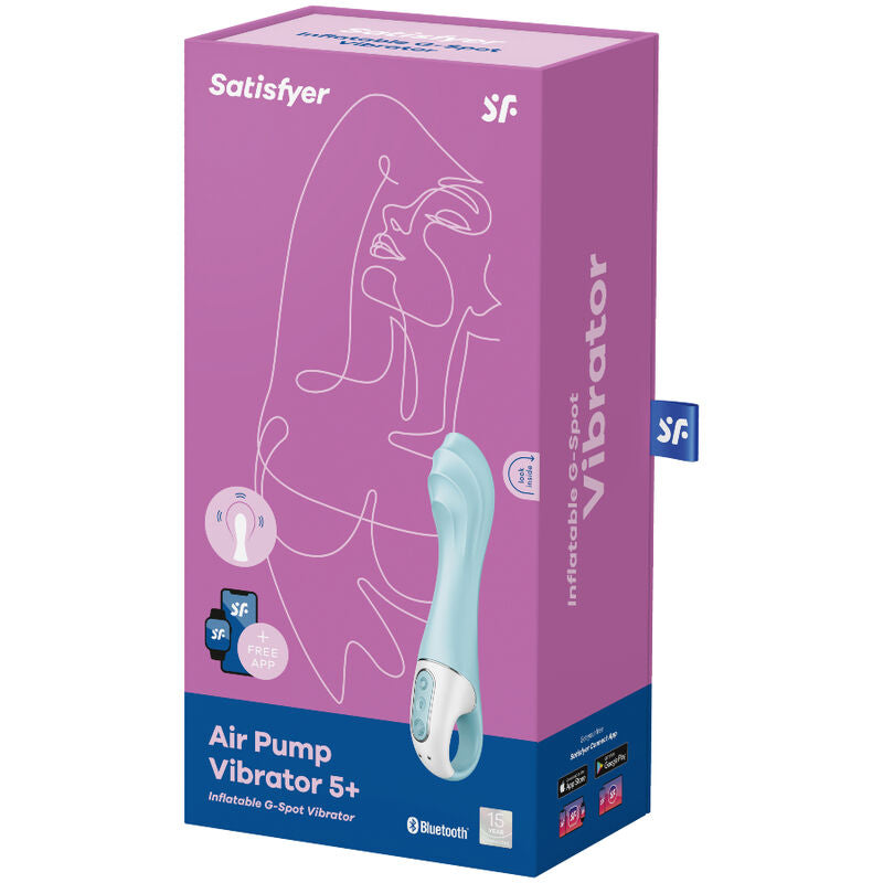 SATISFYER -  AIR PUMP VIBRATOR 5+ INFLATABLE G-SPOT VIBRATOR APP BLUE