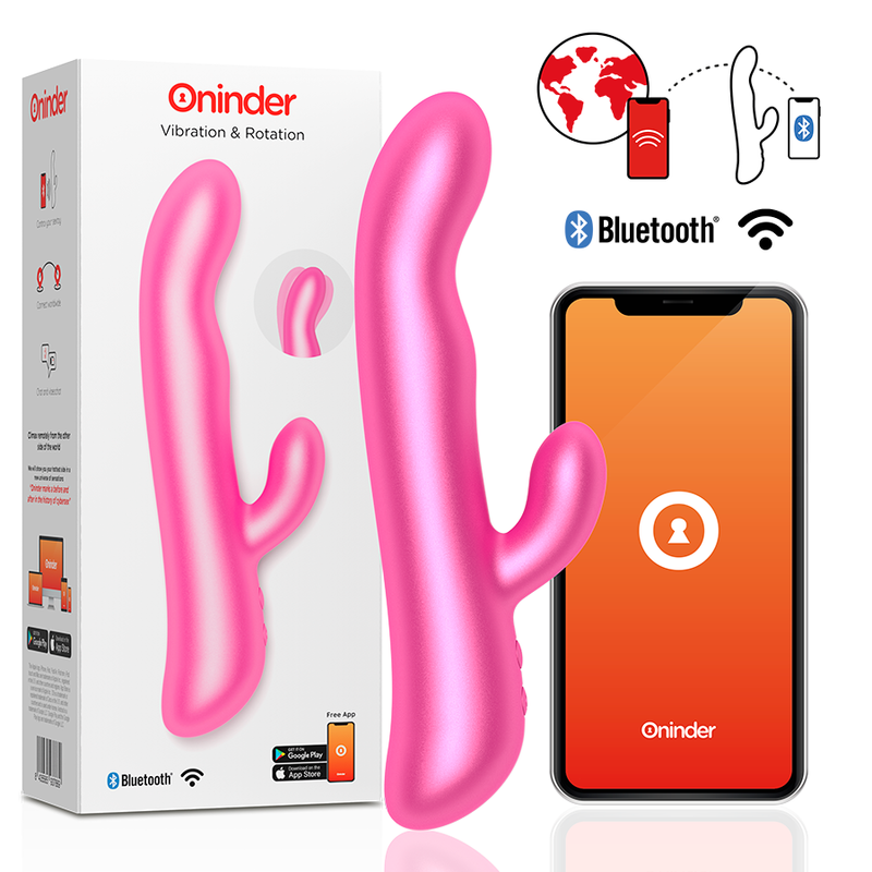 ONINDER - OSLO VIBRATION & ROTATION ZEČJI VIBRATOR RUŽIČASTI - BESPLATNA APLIKACIJA