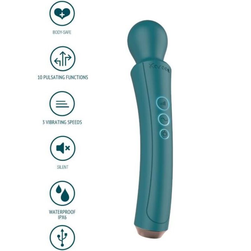 XOCOON - CURVED WAND VIBRATOR GREEN