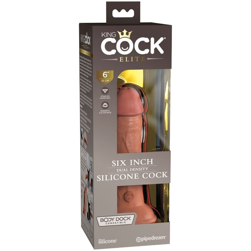 KING COCK - ELITNI REALISTIČNI SILIKONSKI DILDO 15,2 CM CARAMEL