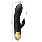 PRETTY LOVE -  LUKSUZNI RABBIT VIBRATOR BLACK -18K ZLATO