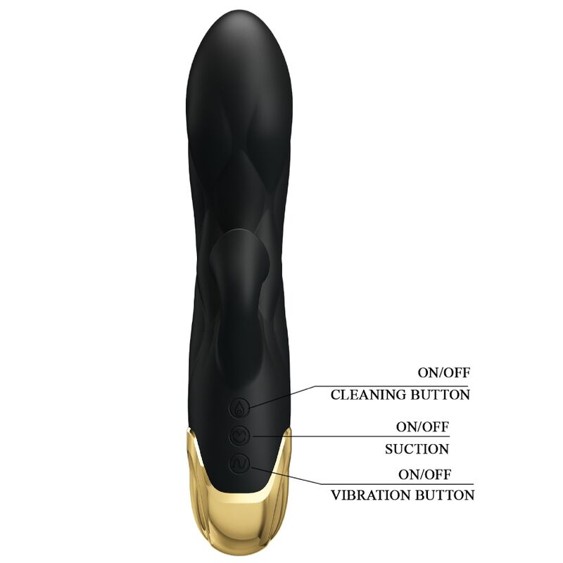 PRETTY LOVE -  LUKSUZNI RABBIT VIBRATOR BLACK -18K ZLATO