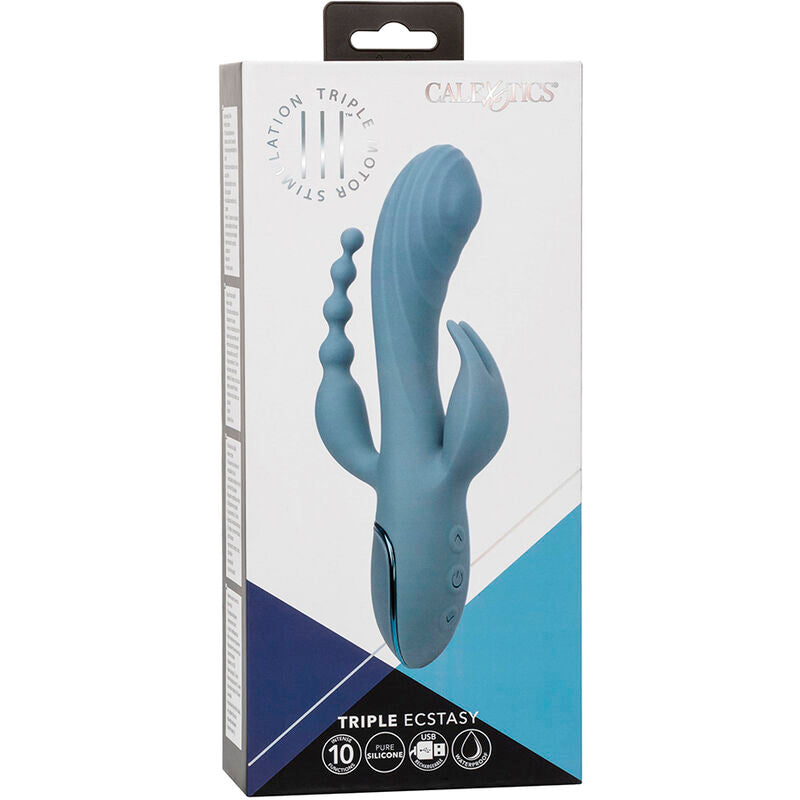 CALEXOTICS - G-SPOT & RABBIT VIBRATOR TRIPLE ECSTASY GREY