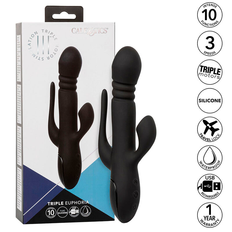 CALEXOTICS - G-SPOT I RABBIT VIBRATOR TRIPLE EUPHORIA BLACK