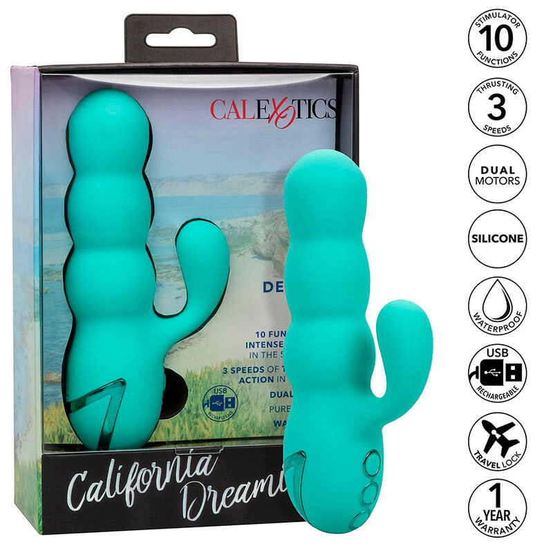 CALEXOTICS - DEL MAR DIVA RABBIT VIBRATOR AQUA GREEN