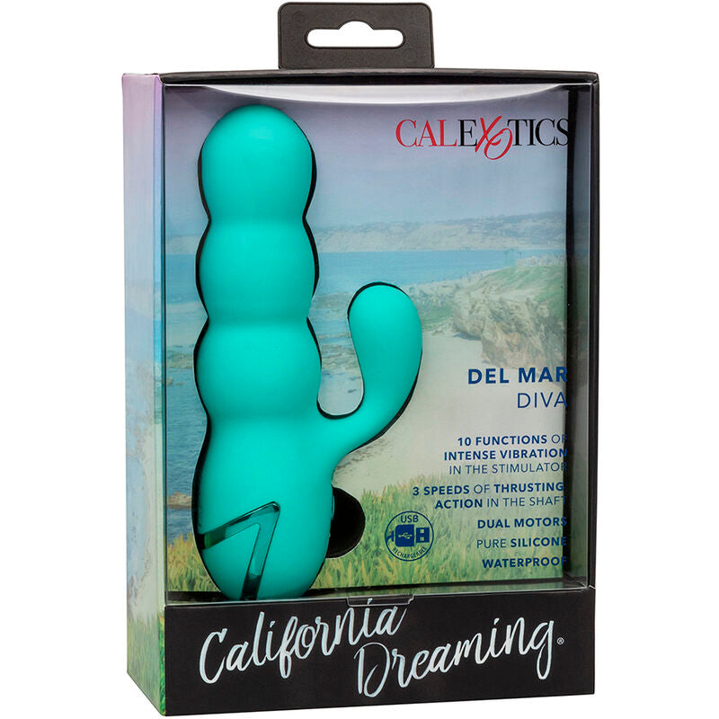 CALEXOTICS - DEL MAR DIVA RABBIT VIBRATOR AQUA GREEN