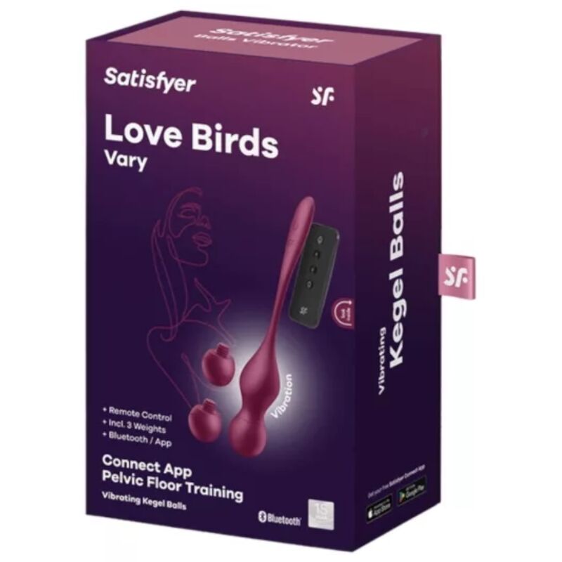 SATISFYER - LOVE BIRDS VARY VIBRIRAJUĆE KUGLICE BESPLATNA APLIKACIJA CRVENO VINO