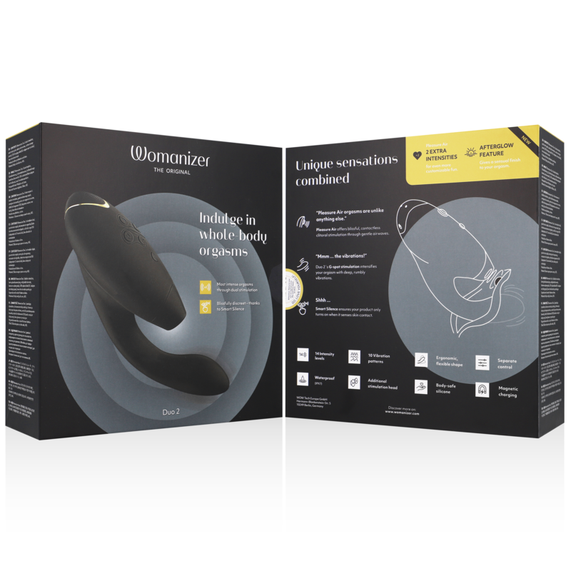 WOMANIZER - DUO 2 G-SPOT VIBRATOR & STIMULATOR KLITORISA BLACK