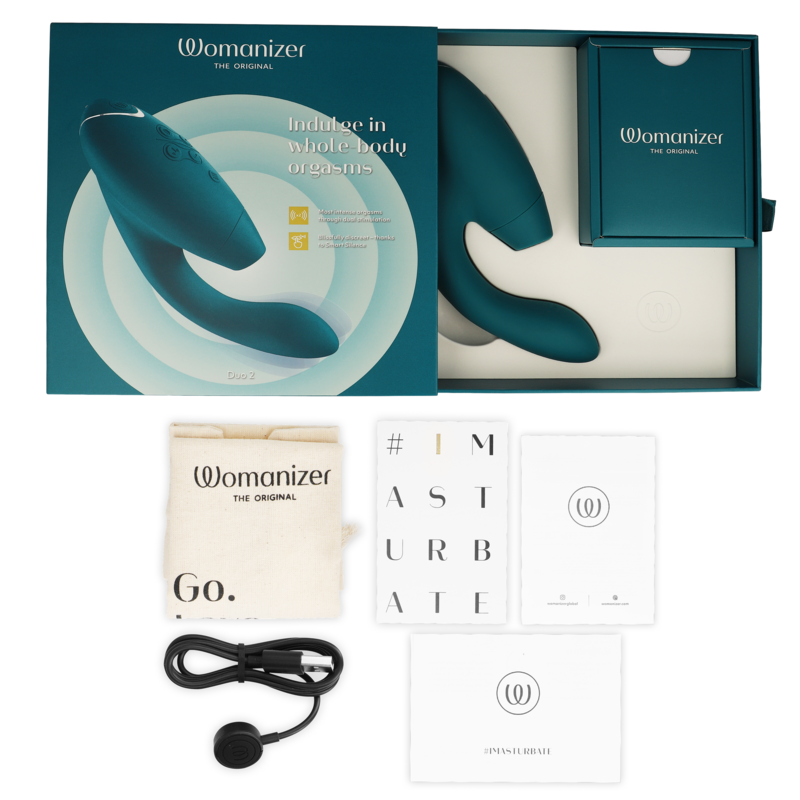 WOMANIZER - DUO 2 G-SPOT VIBRATOR & STIMULATOR KLITORISA BLUE PETROL