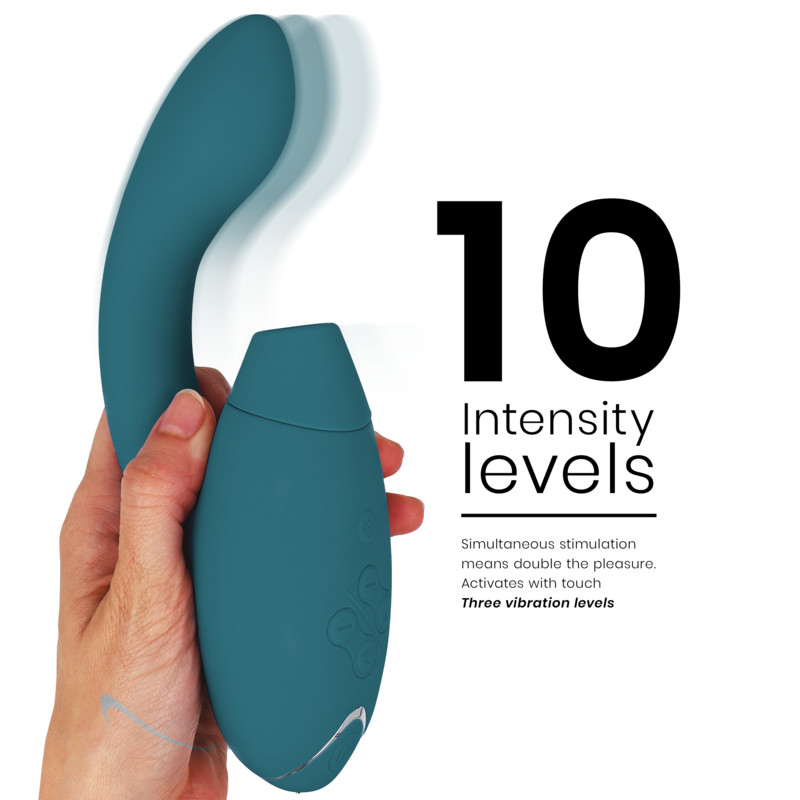 WOMANIZER - DUO 2 G-SPOT VIBRATOR & STIMULATOR KLITORISA BLUE PETROL