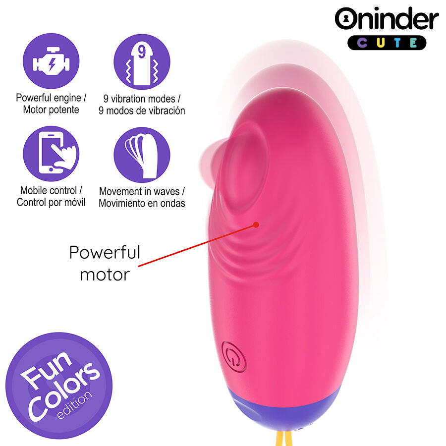 ONINDER CUTE - LJUBITELJ UGODE SILIKONSKO JAJE S VIBRO-VALOVIMA I TAPKANJEM