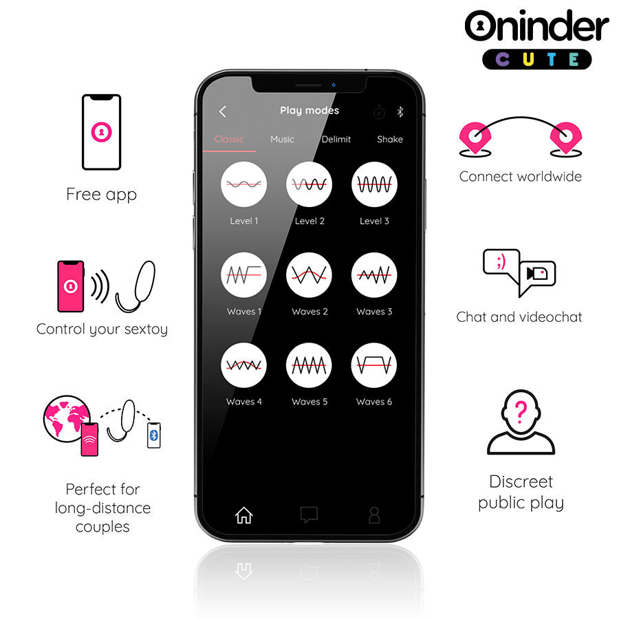 ONINDER CUTE - LJUBITELJ UGODE SILIKONSKO JAJE S VIBRO-VALOVIMA I TAPKANJEM