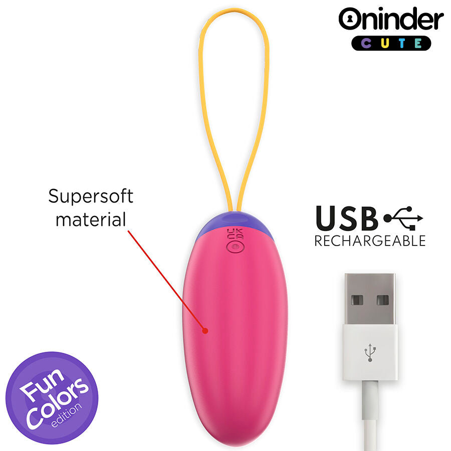 ONINDER CUTE - LJUBITELJ UGODE SILIKONSKO JAJE S VIBRO-VALOVIMA I TAPKANJEM