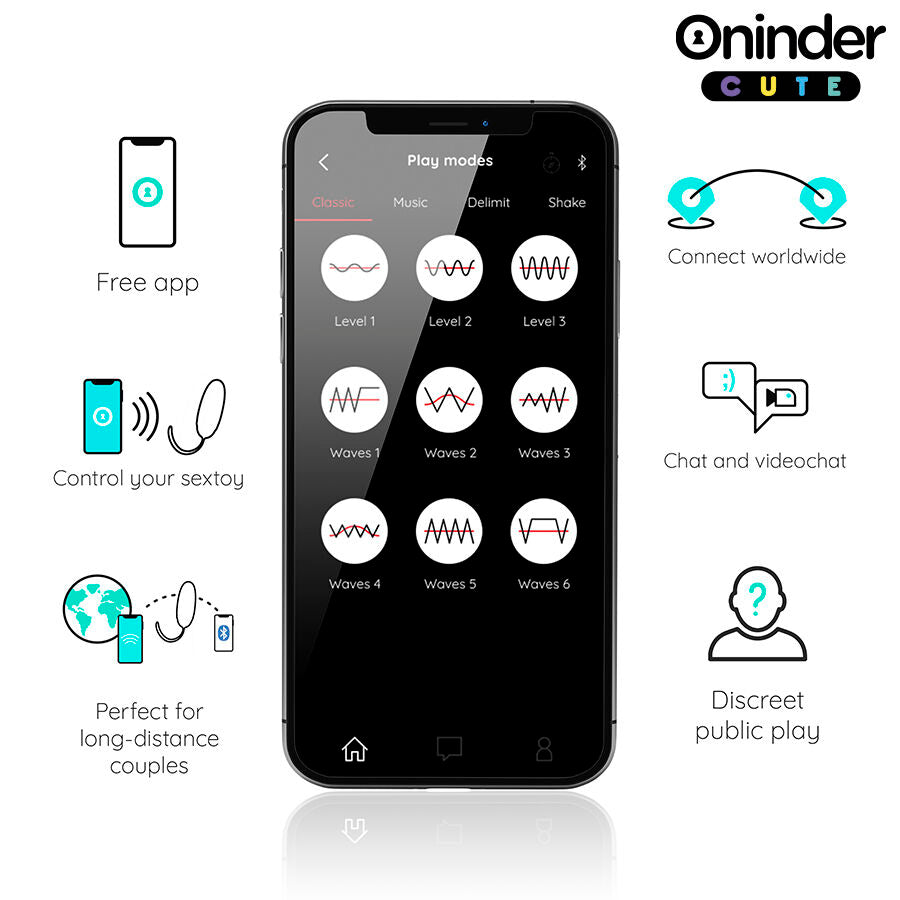 ONINDER CUTE - LJUBAVNI UŽITAK VIBRO-ROTIRAJUĆE SILIKONSKO JAJE DRAGULJ