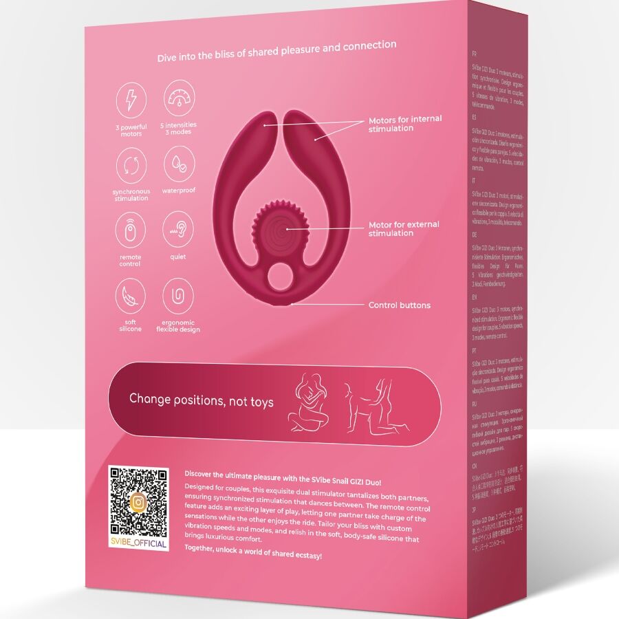 PUŽ VIBRACIJA - GIZI DUO STIMULATOR ZA PAROVE S DALJINSKIM UPRAVLJAČEM BORDO