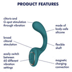 SATISFYER - G FOR FODDES 2 RABBIT VIBRATOR BOČICA ZELENA