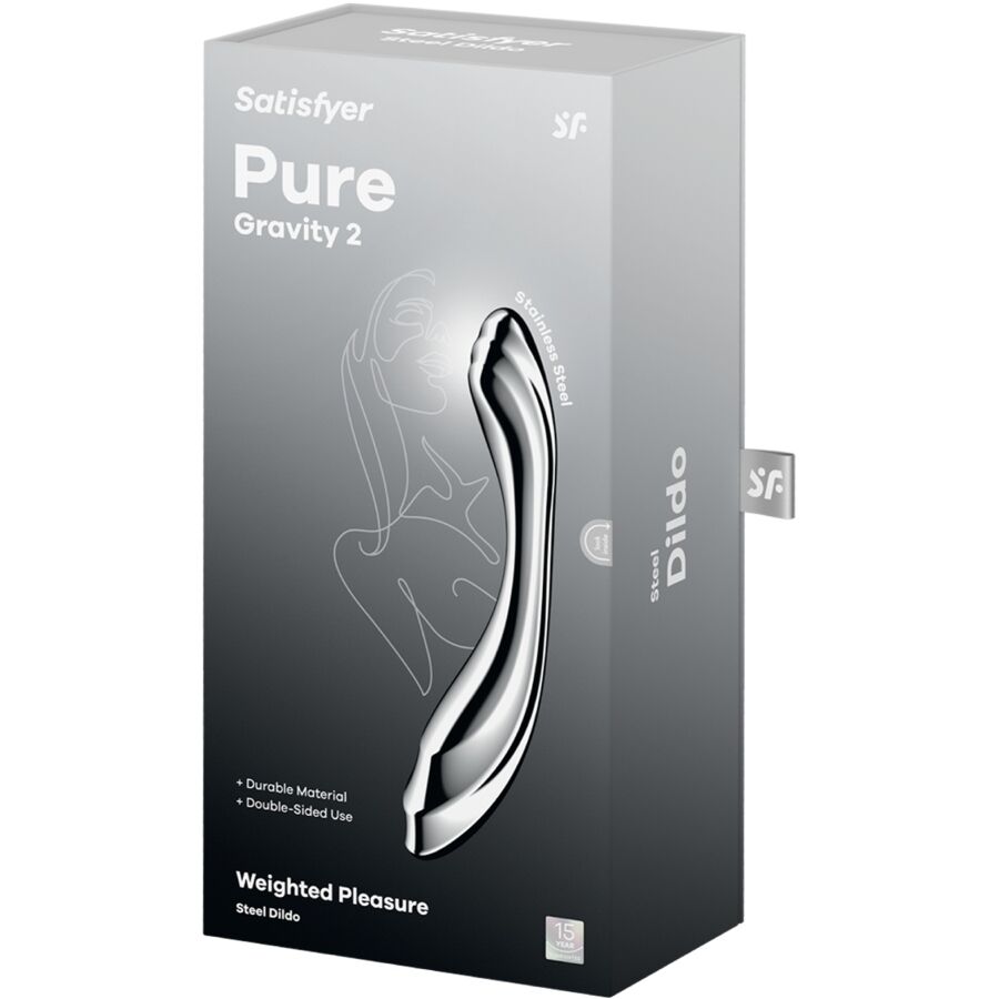 SATISFYER - PURE GRAVITY 2 DVOSTRANI DILDO ZA G-TOČKU OD NEHRĐAJUĆEG ČELIKA