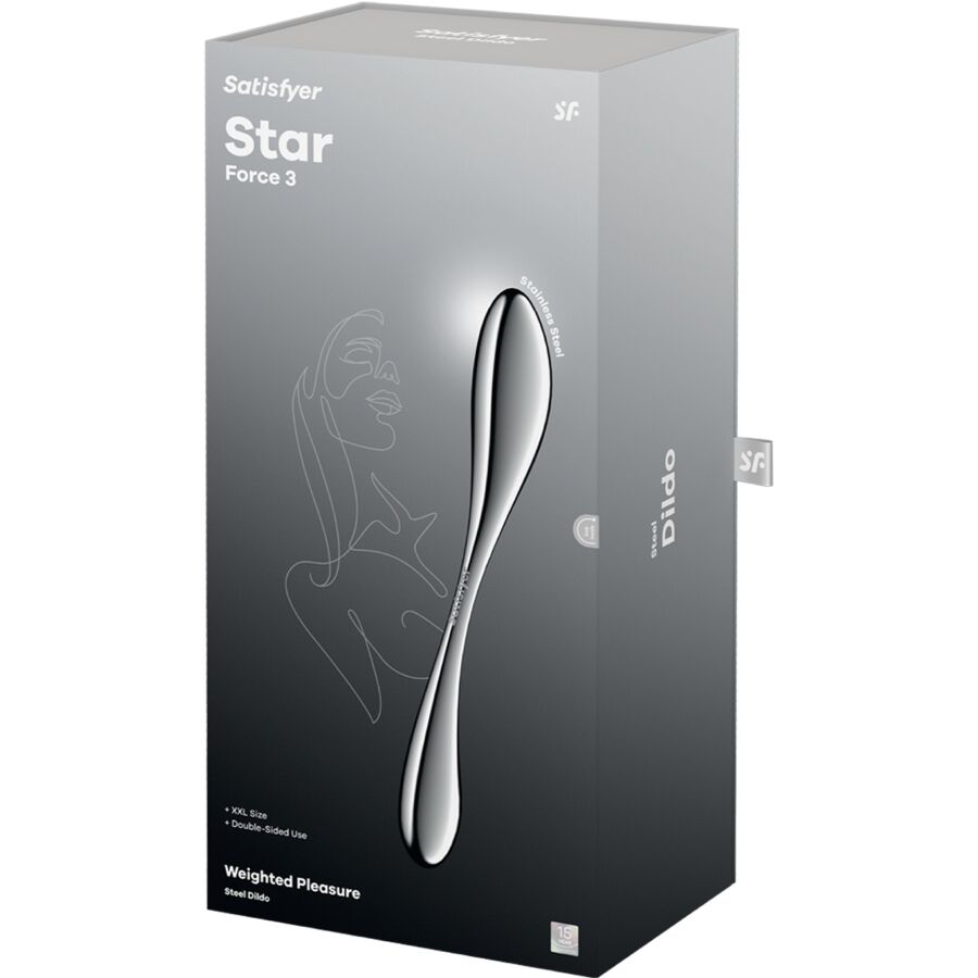 SATISFYER - STAR FORCE 3 DVOSTRANI DILDO ZA G-TOČKU OD NEHRĐAJUĆEG ČELIKA