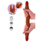 BUDI REALAN - DVOSTRUKI SILIKONSKI DILDO KARAMEL 40 CM
