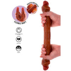 BUDI REALAN - DVOSTRUKI SILIKONSKI DILDO KARAMEL 46 CM
