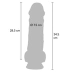 BUDI REALISTIČAN - DELUXE REALISTIČNI PENIS S TESTISIMA IZUZETNO DEBELIH 34,5 CM