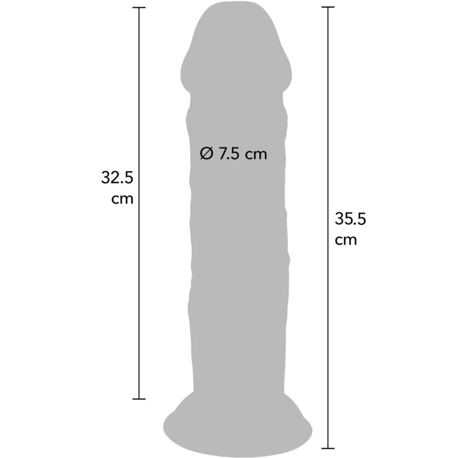 BUDITE REALNI - DELUXE DEBELI TPE DONG DVOSTRUKE GUSTOĆE 35,5 CM
