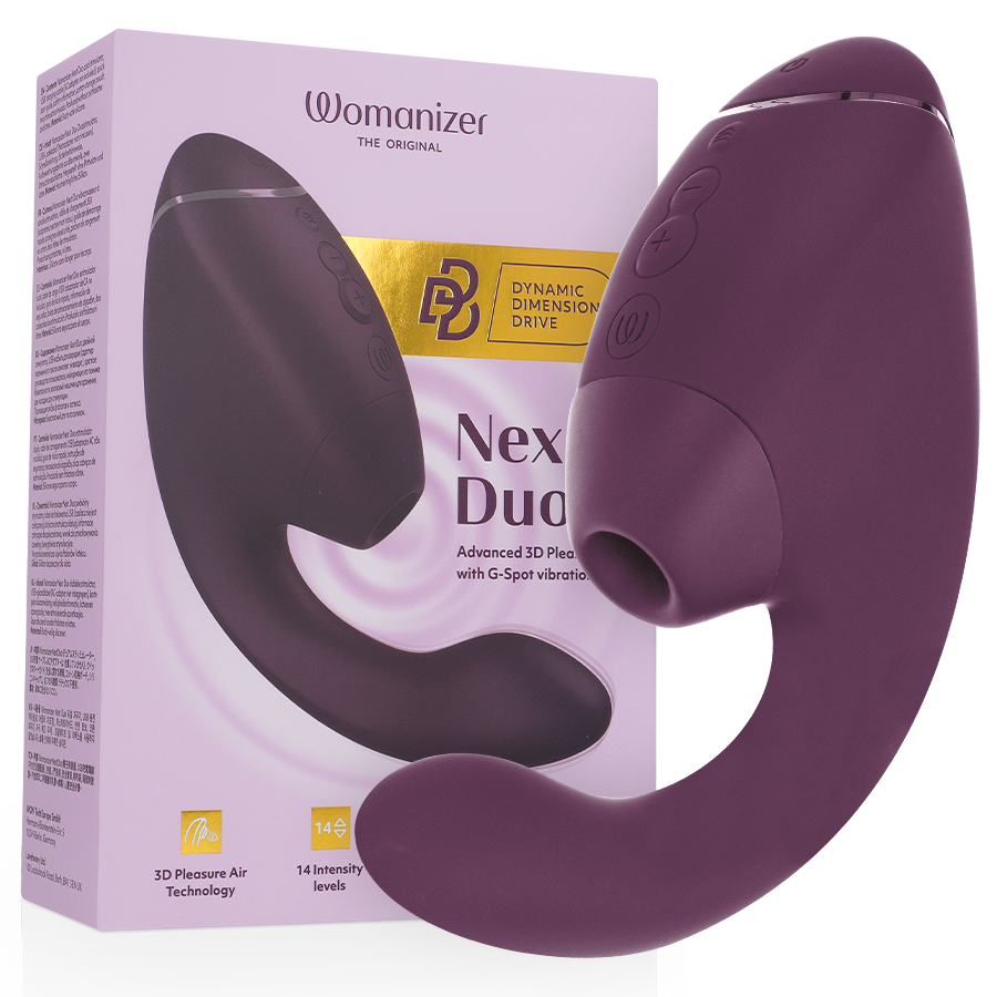 WOMANIZER - DUO NEXT DUAL CLITORAL & G-SPOT VIBRATOR DARK PURPLE