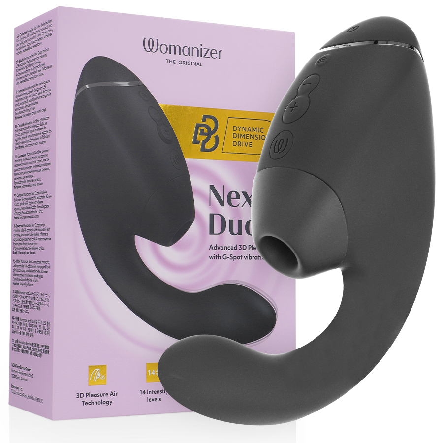 WOMANIZER - DUO NEXT DUAL CLITORAL & G-SPOT VIBRATOR BLACK