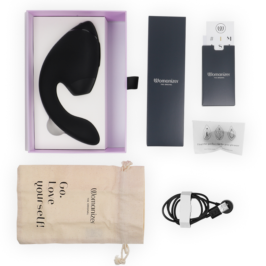 WOMANIZER - DUO NEXT DUAL CLITORAL & G-SPOT VIBRATOR BLACK